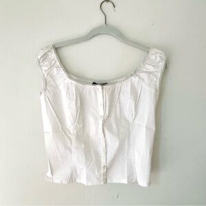 Bebe Y2K Cap Sleeve Crop Top